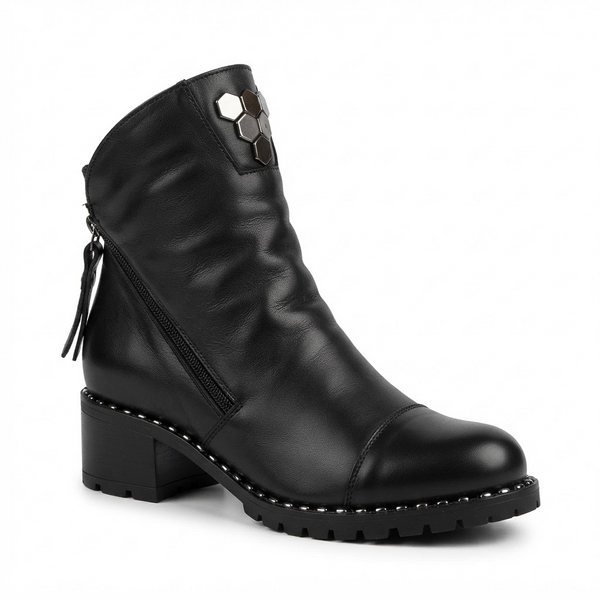 Ghete Casual Damă Dogati 103 164 Negru – Piele Naturală – vedere 3
