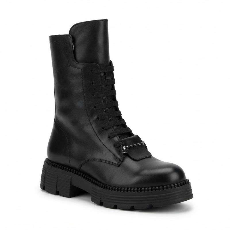 Ghete Casual Damă Dogati 002 23653 Negru – Piele Naturală – vedere 3