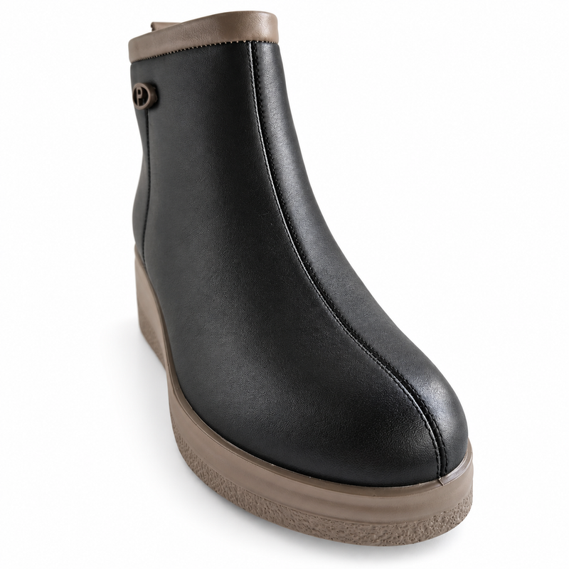 Ghete Casual Damă Pass 970010A 01-N Negru cu Accente Grej – vedere 3