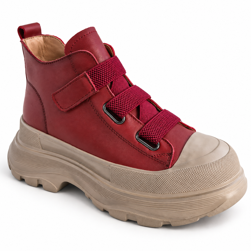 Ghete Casual Damă Franco Gerardo 66082 Roșu – vedere 3