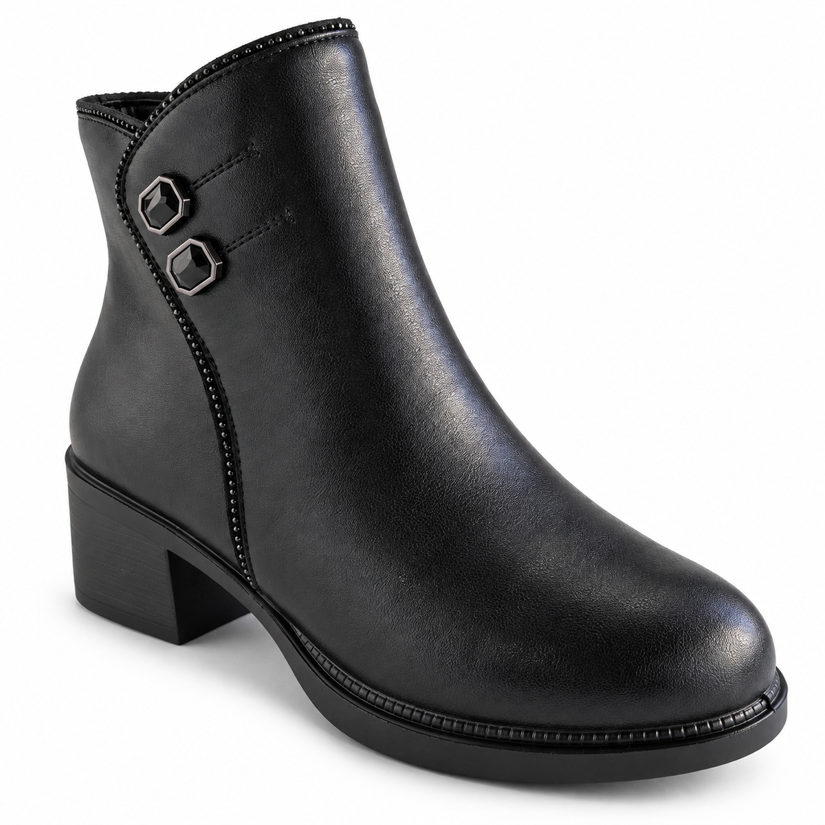 Ghete Casual Damă Formazione E0210-1 Negru – vedere 3