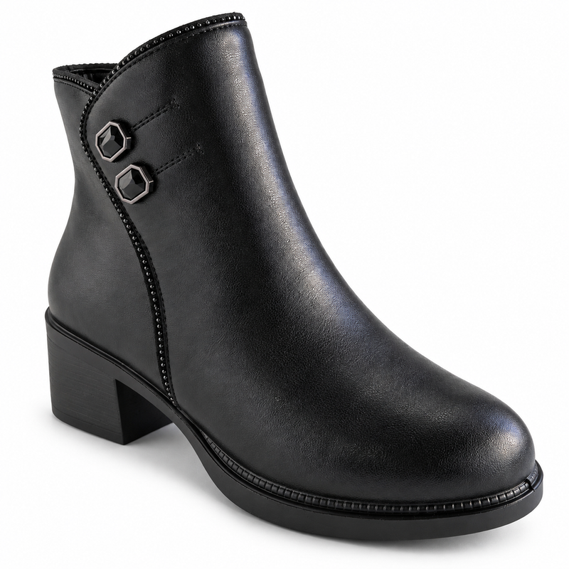 Ghete Casual Damă Formazione E0210-1 Negru – vedere 3