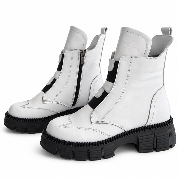 Ghete Casual Damă Dogati 005 5787 Alb-Negru – vedere 4