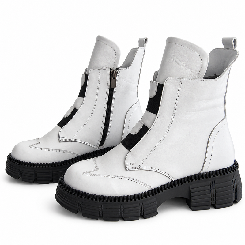 Ghete Casual Damă Dogati 005 5787 Alb-Negru – vedere 4