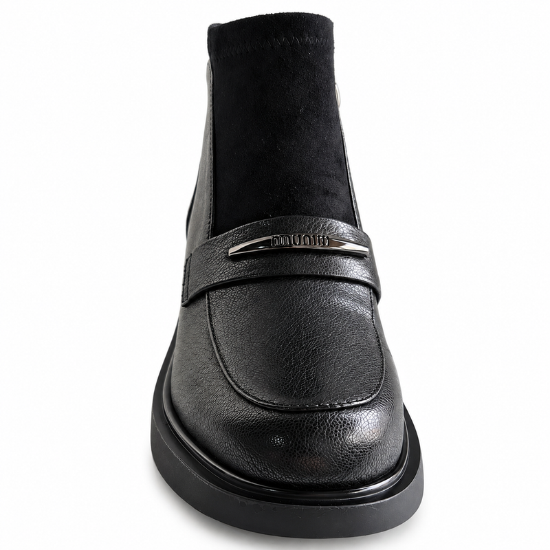 Ghete Casual Damă Feeling D252-8770 Negru – Piele Naturală – vedere 4