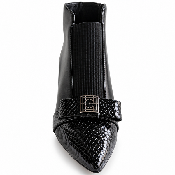 Ghete Elegante Damă Epica 3994-65B-Y008 Negru Croco – Piele Naturală – vedere 4