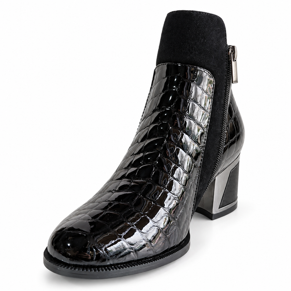 Ghete Elegante Damă Epica 8313-4-735 01-O Negre Croco – vedere 4