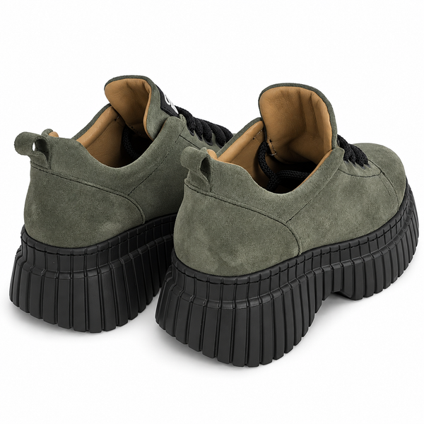 Pantofi Casual Damă Dogati 018 70940 Kaki Velur – vedere 4