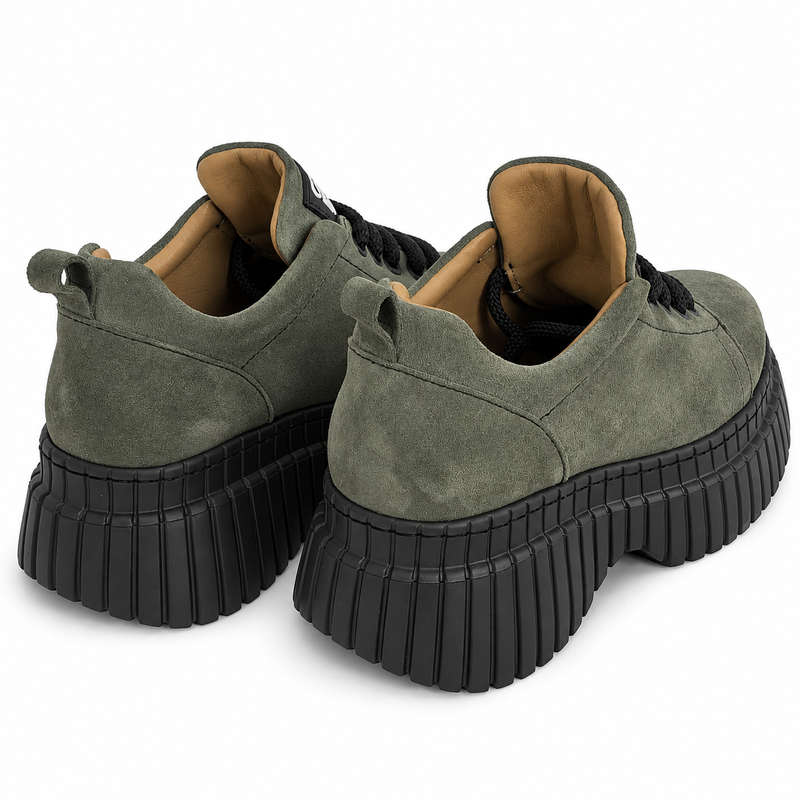 Pantofi Casual Damă Dogati 018 70940 Kaki Velur – vedere 4