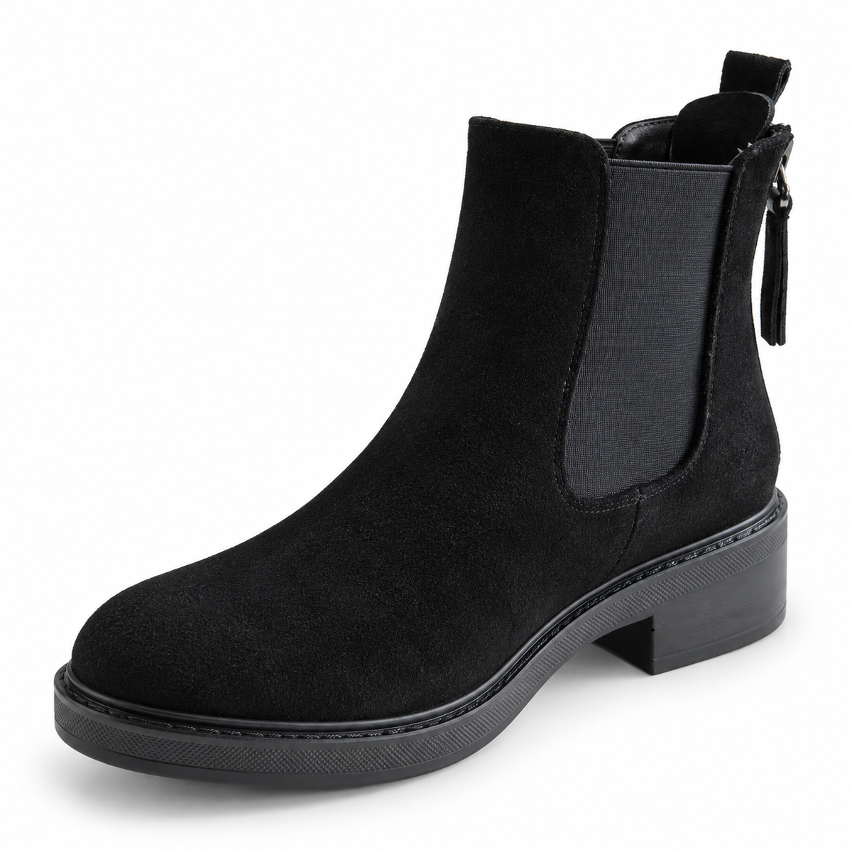 Ghete Casual Damă Pass 1M550006A Negru – Piele Naturală Întoarsă – vedere 5