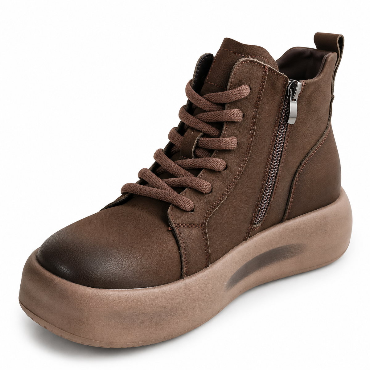 Ghete Casual Damă Feeling 86683 Maro – Piele Naturală – vedere 5