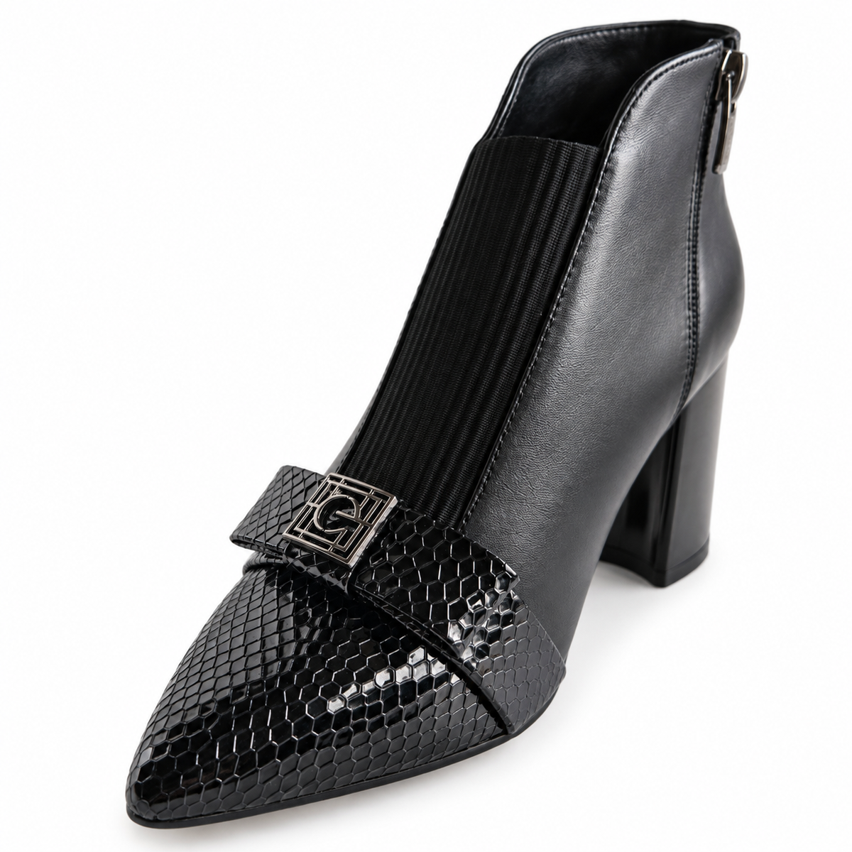 Ghete Elegante Damă Epica 3994-65B-Y008 Negru Croco – Piele Naturală – vedere 6