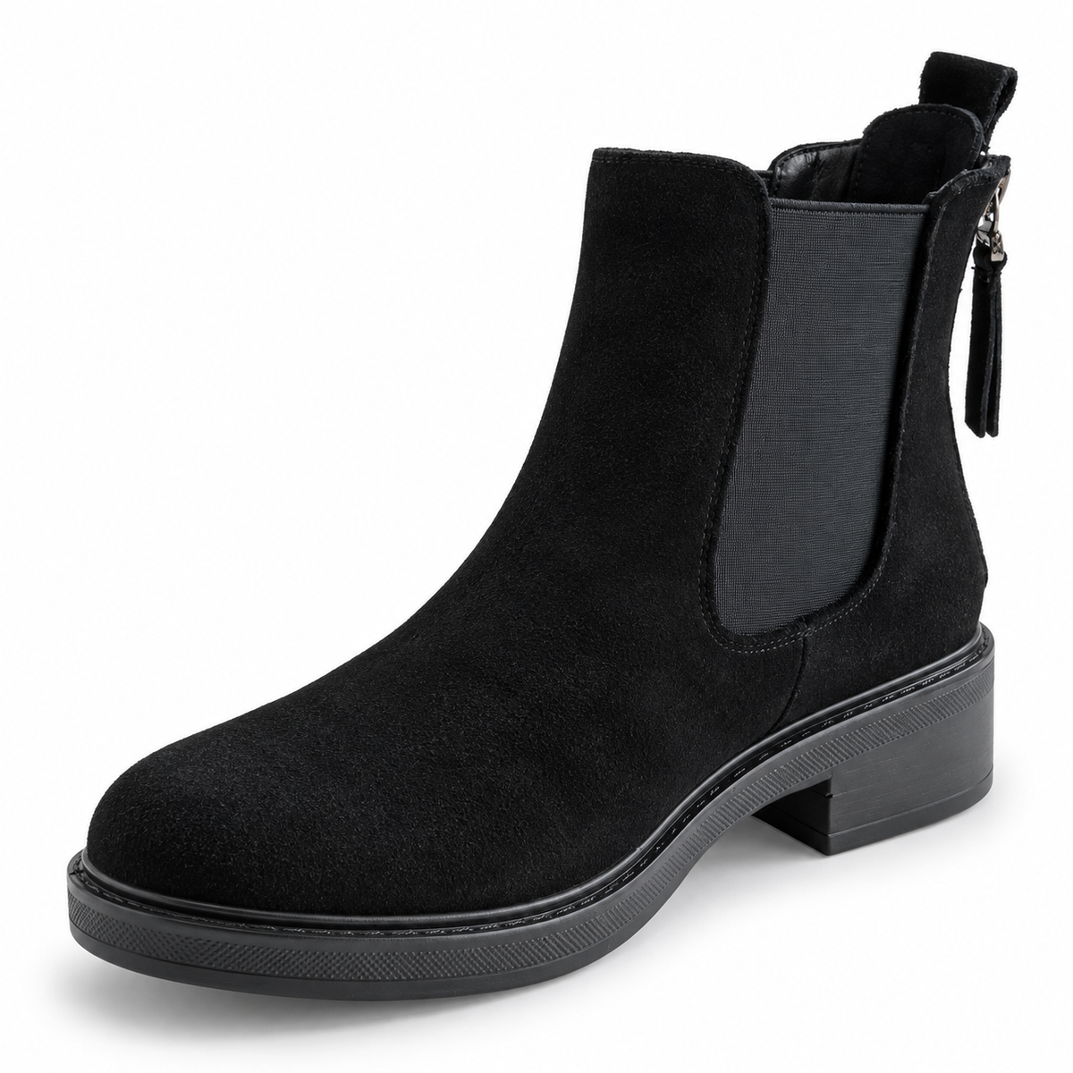 Ghete Casual Damă Pass 1M550006A Negru – Piele Naturală Întoarsă – vedere 6