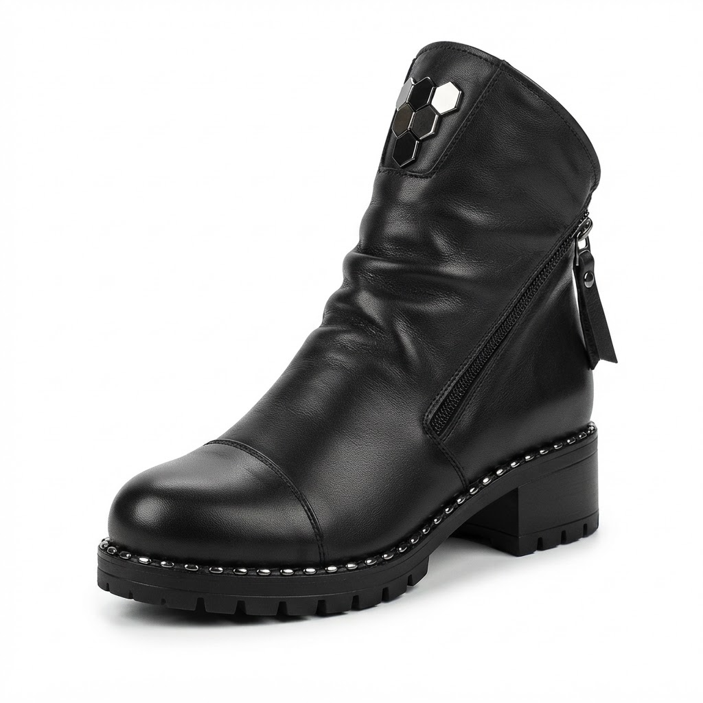 Ghete Casual Damă Dogati 103 164 Negru – Piele Naturală – vedere 7