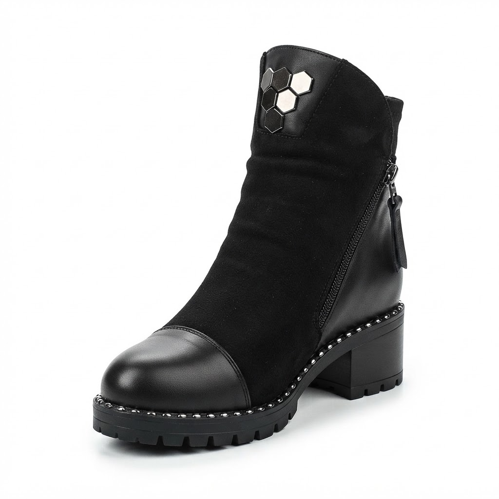 Ghete Casual Damă Dogati 103 164 Negru Piele Întoarsă – Piele Naturală – vedere 7