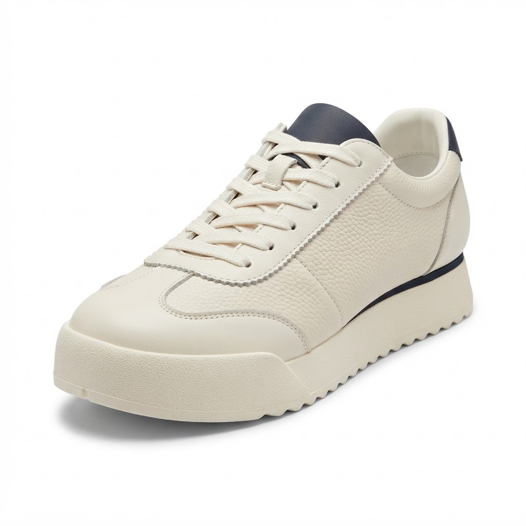 Pantofi Sport Bărbați Franco Gerardo 5327 Alb-Bleumarin – Piele Naturală – vedere 8