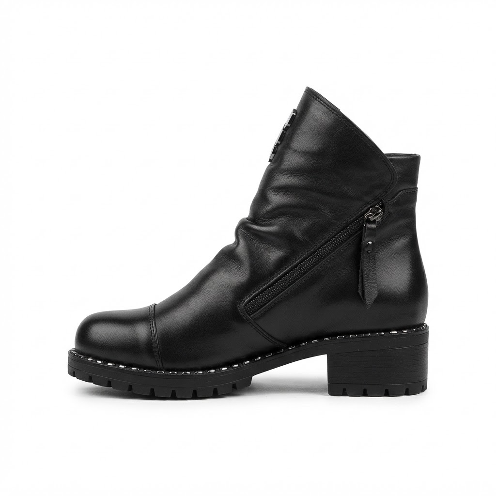 Ghete Casual Damă Dogati 103 164 Negru – Piele Naturală – vedere 8