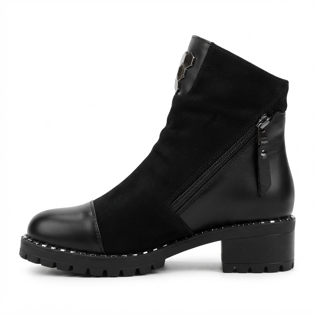 Ghete Casual Damă Dogati 103 164 Negru Piele Întoarsă – Piele Naturală – vedere 8