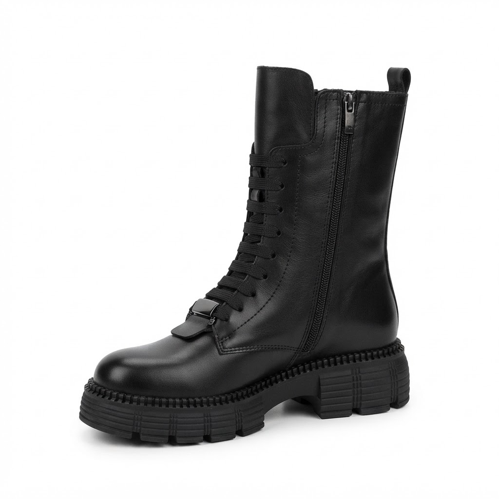 Ghete Casual Damă Dogati 002 23653 Negru – Piele Naturală – vedere 8