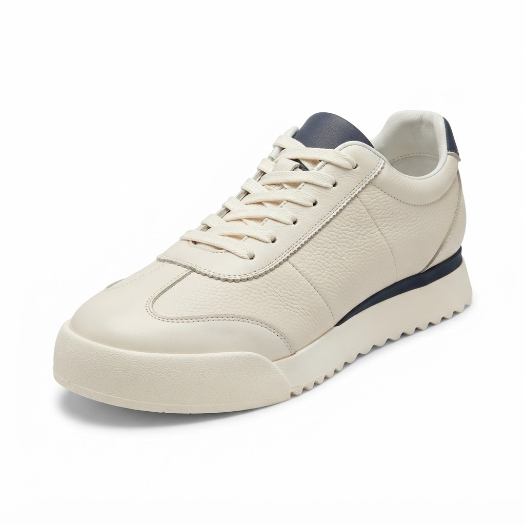 Pantofi Sport Bărbați Franco Gerardo 5327 Alb-Bleumarin – Piele Naturală – vedere 9