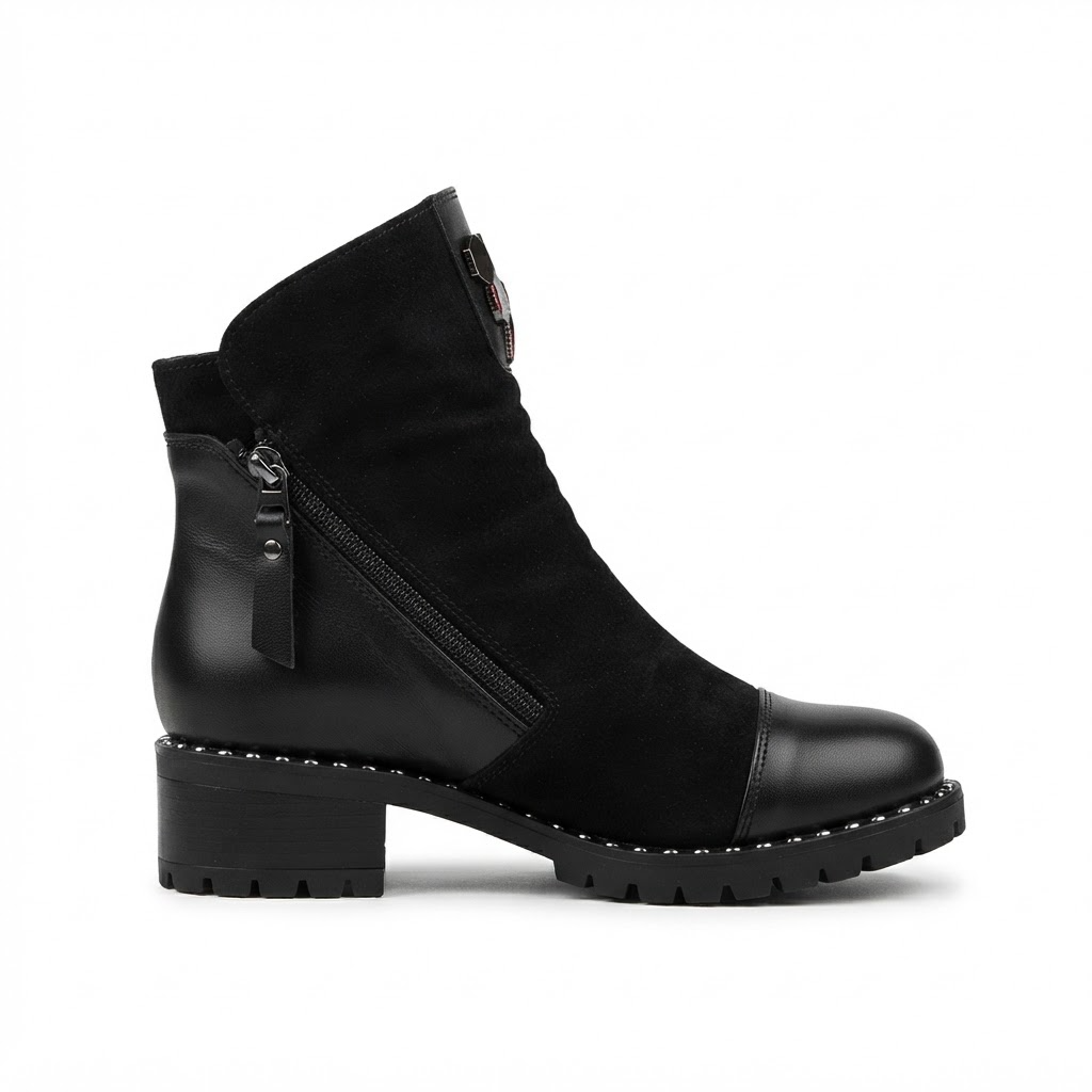 Ghete Casual Damă Dogati 103 164 Negru Piele Întoarsă – Piele Naturală – vedere 9