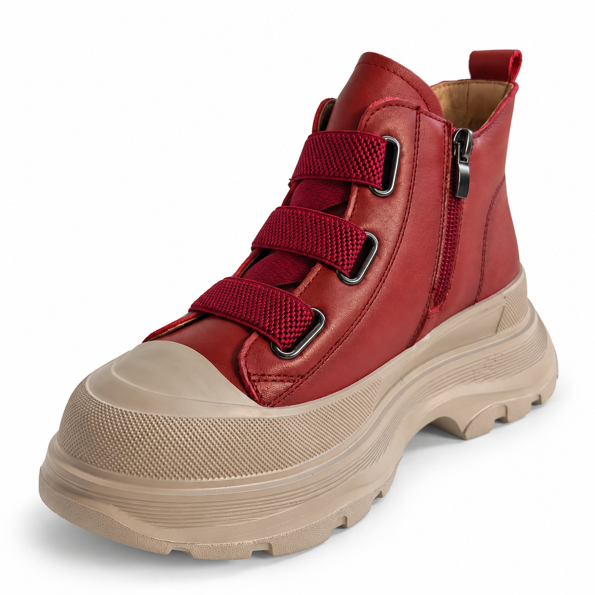 Ghete Casual Damă Franco Gerardo 66082 Roșu – vedere 9