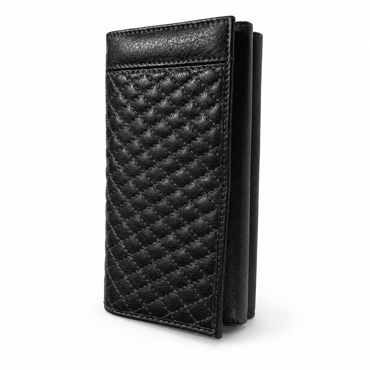 Portofel Damă Piele Negru Matlasaj Fin cu Lining Floral | PRO 46-1-113