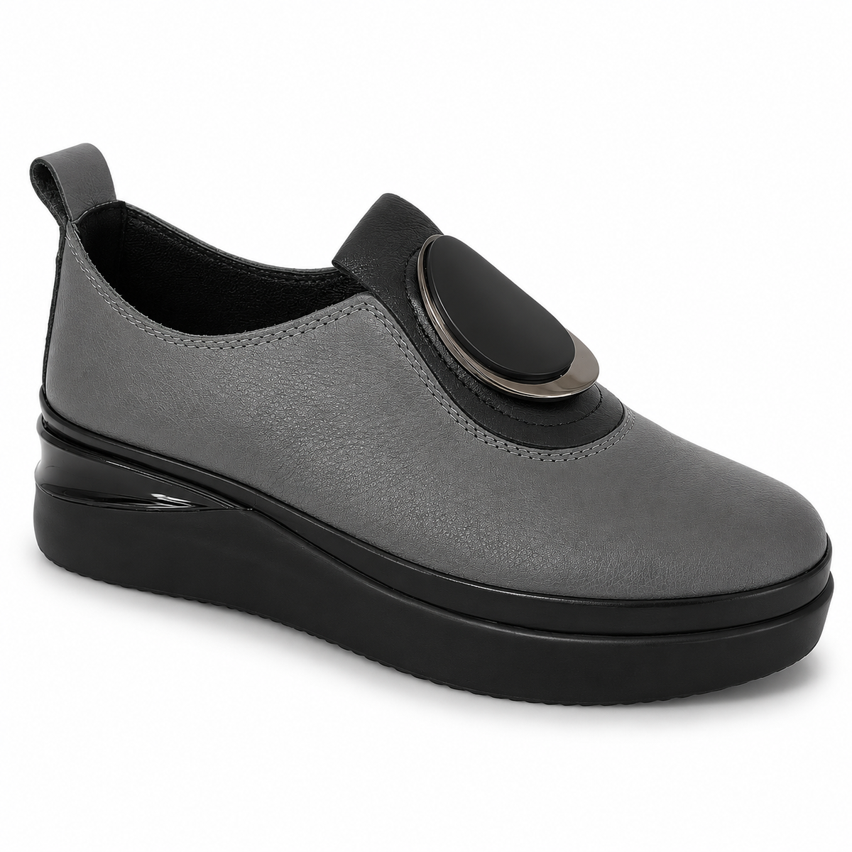 Pantofi Casual Damă Dogati 061 2450 Gri – Piele Naturală - vedere 3/6