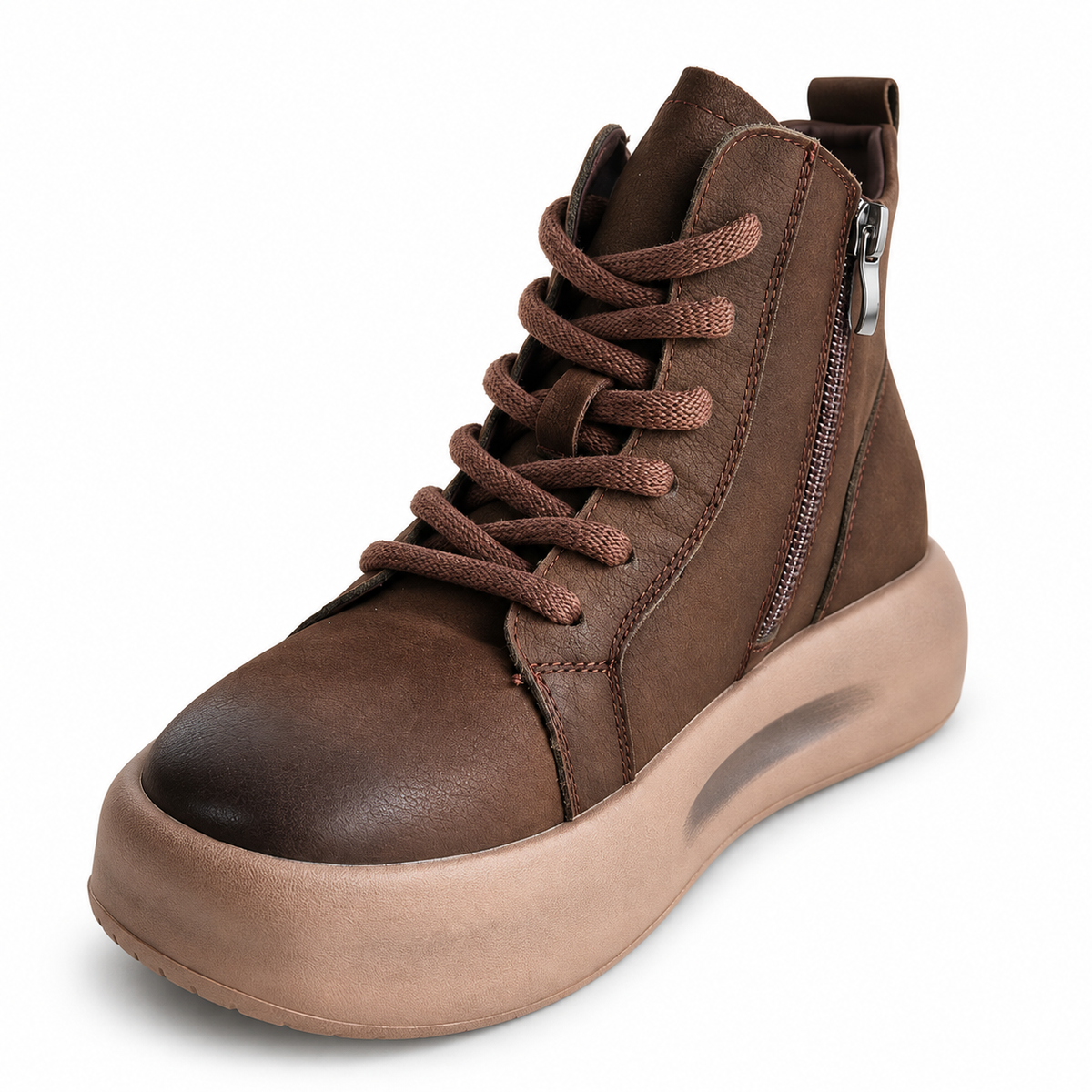 Ghete Casual Damă Feeling 86683 Maro – Piele Naturală - vedere 6