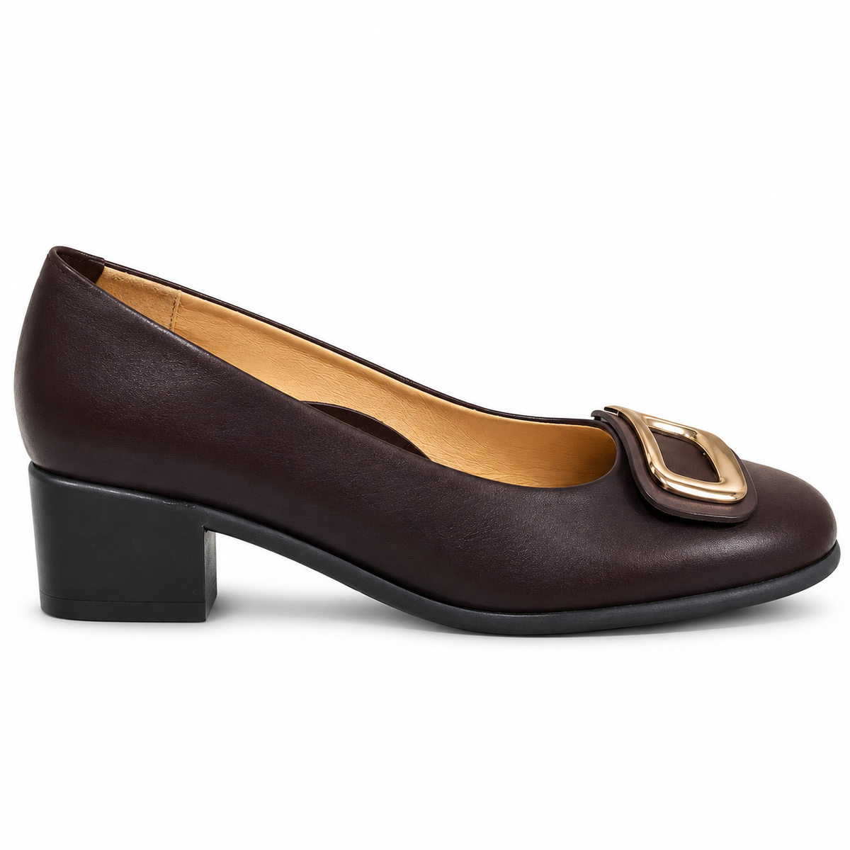 Pantofi Eleganți Damă Relax E-5710-31 Marrone Caffe – Piele Naturală + Piele Lac (vârf/toc) - vedere 2/6