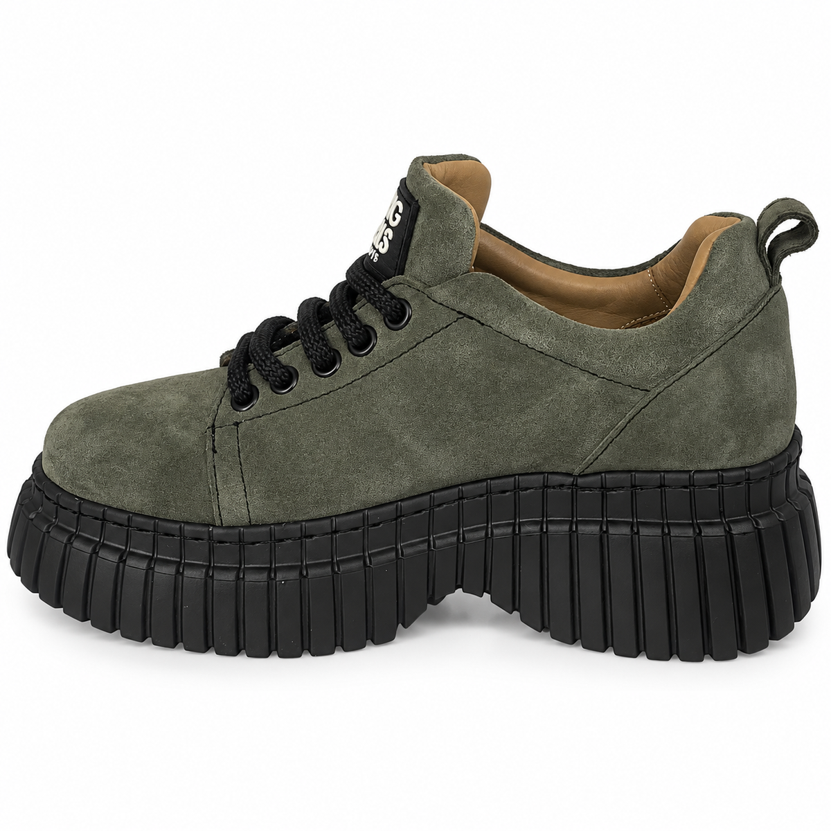 Pantofi Casual Damă Dogati 018 70940 Kaki Velur – vedere 10