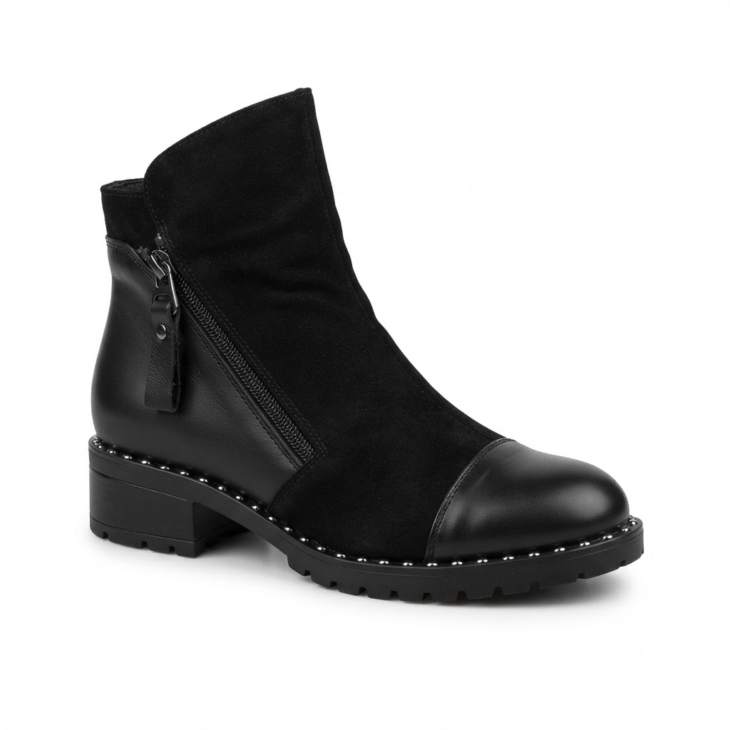 Ghete Casual Damă Dogati 103 164 Negru Piele Întoarsă – Piele Naturală – vedere 10