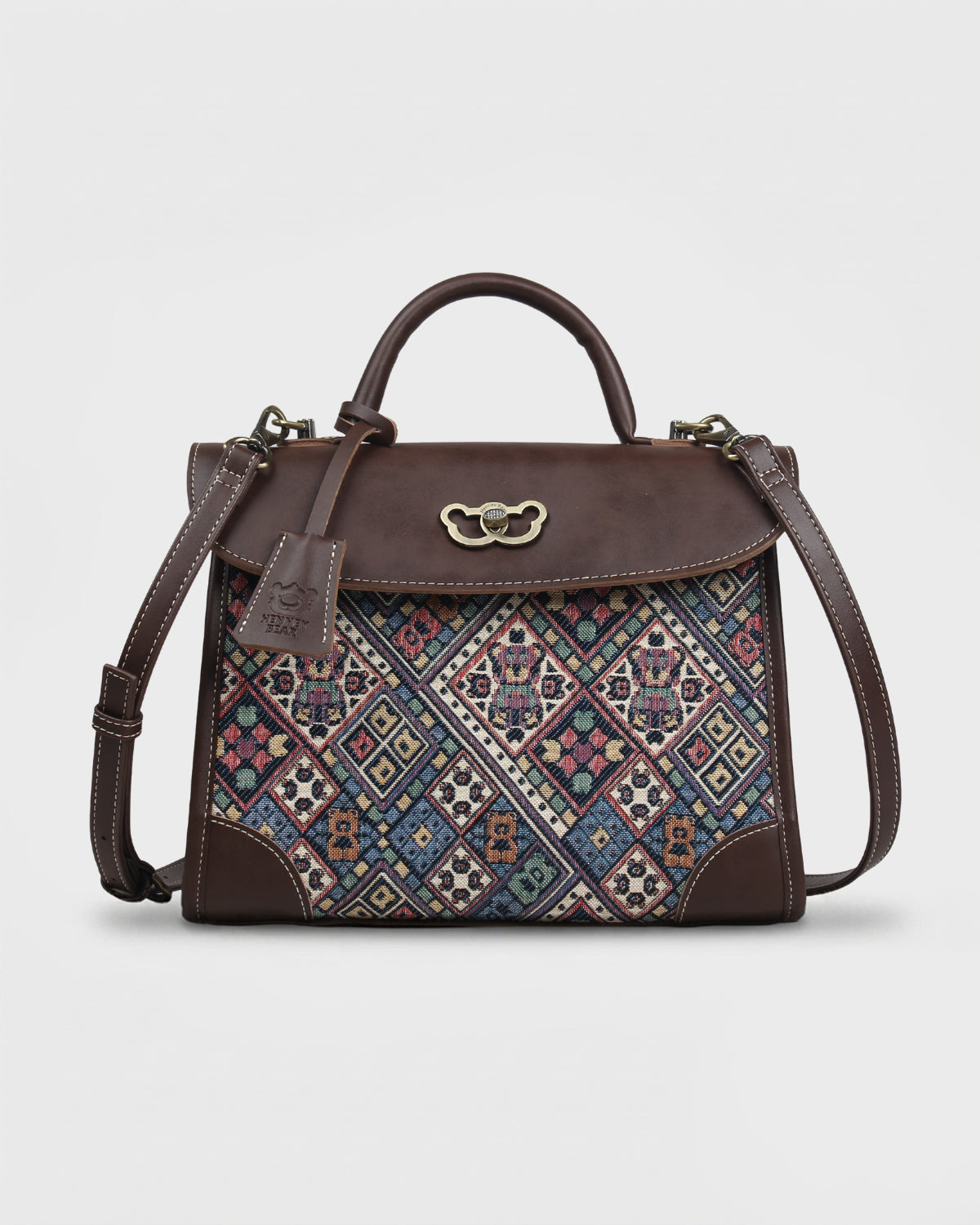 GEANTA DAMA HENNEY BEAR H-1294 VINTAGE CHECK