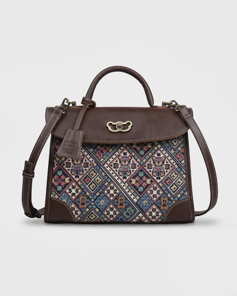 GEANTA DAMA HENNEY BEAR H-1294 VINTAGE CHECK