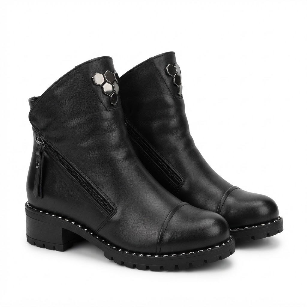 Ghete Casual Damă Dogati 103 164 Negru – Piele Naturală – vedere 13