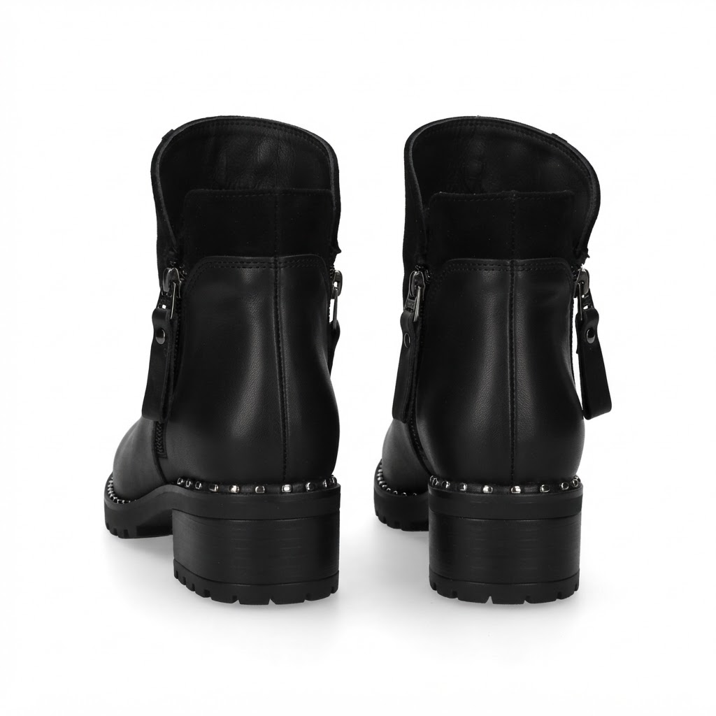 Ghete Casual Damă Dogati 103 164 Negru Piele Întoarsă – Piele Naturală – vedere 13
