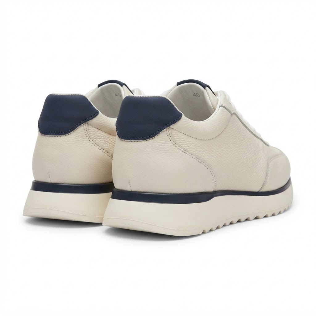 Pantofi Sport Bărbați Franco Gerardo 5327 Alb-Bleumarin – Piele Naturală – vedere 14