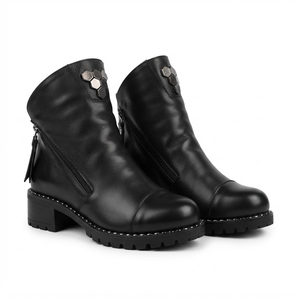 Ghete Casual Damă Dogati 103 164 Negru – Piele Naturală – vedere 14
