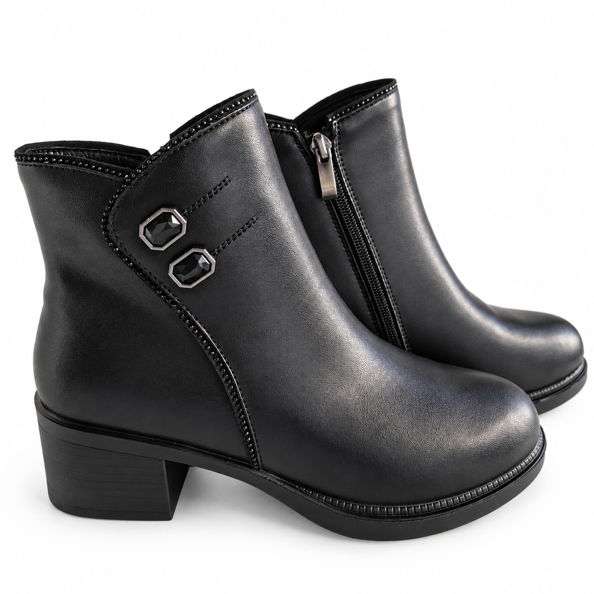 Ghete Casual Damă Formazione E0210-1 Negru – vedere 14