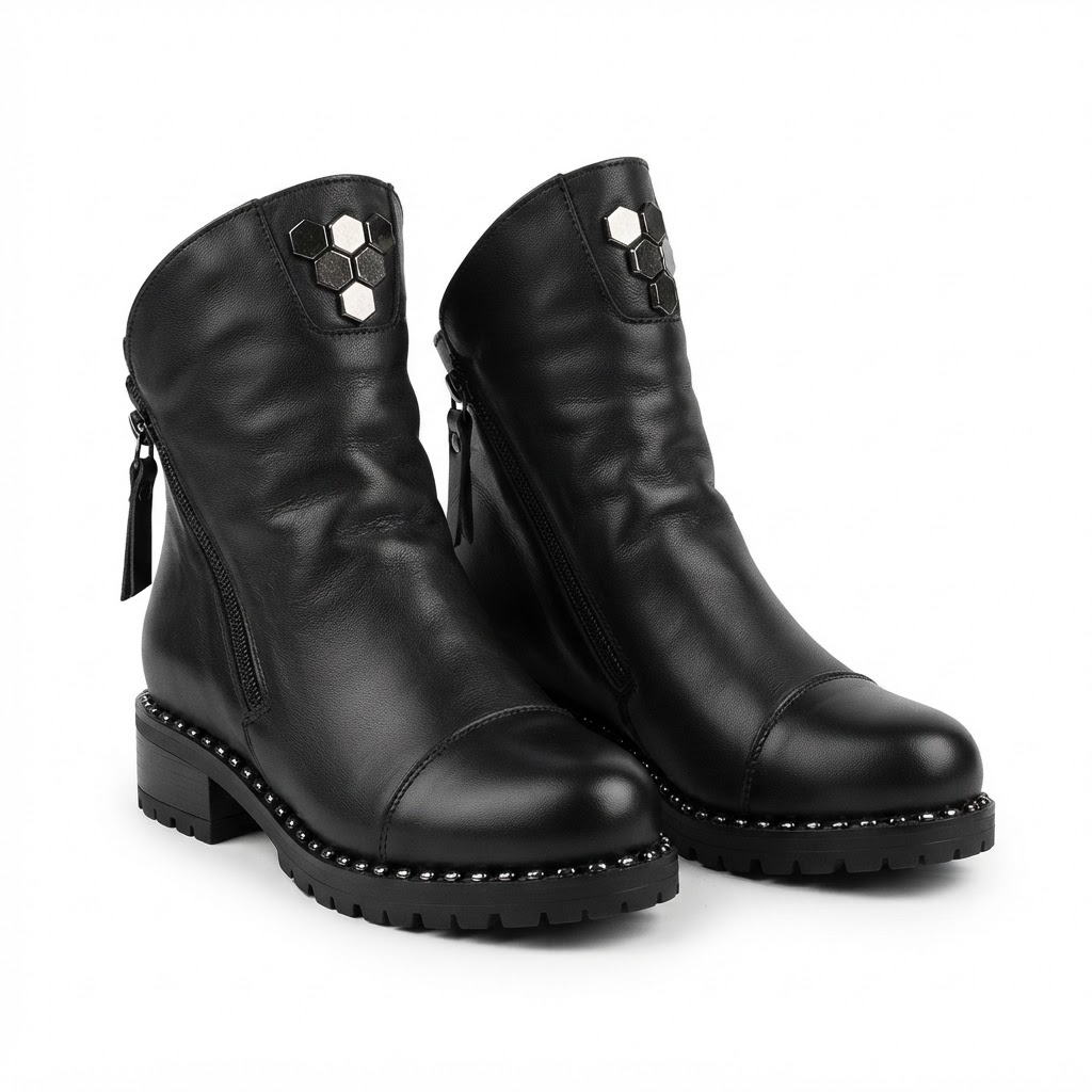 Ghete Casual Damă Dogati 103 164 Negru – Piele Naturală – vedere 15