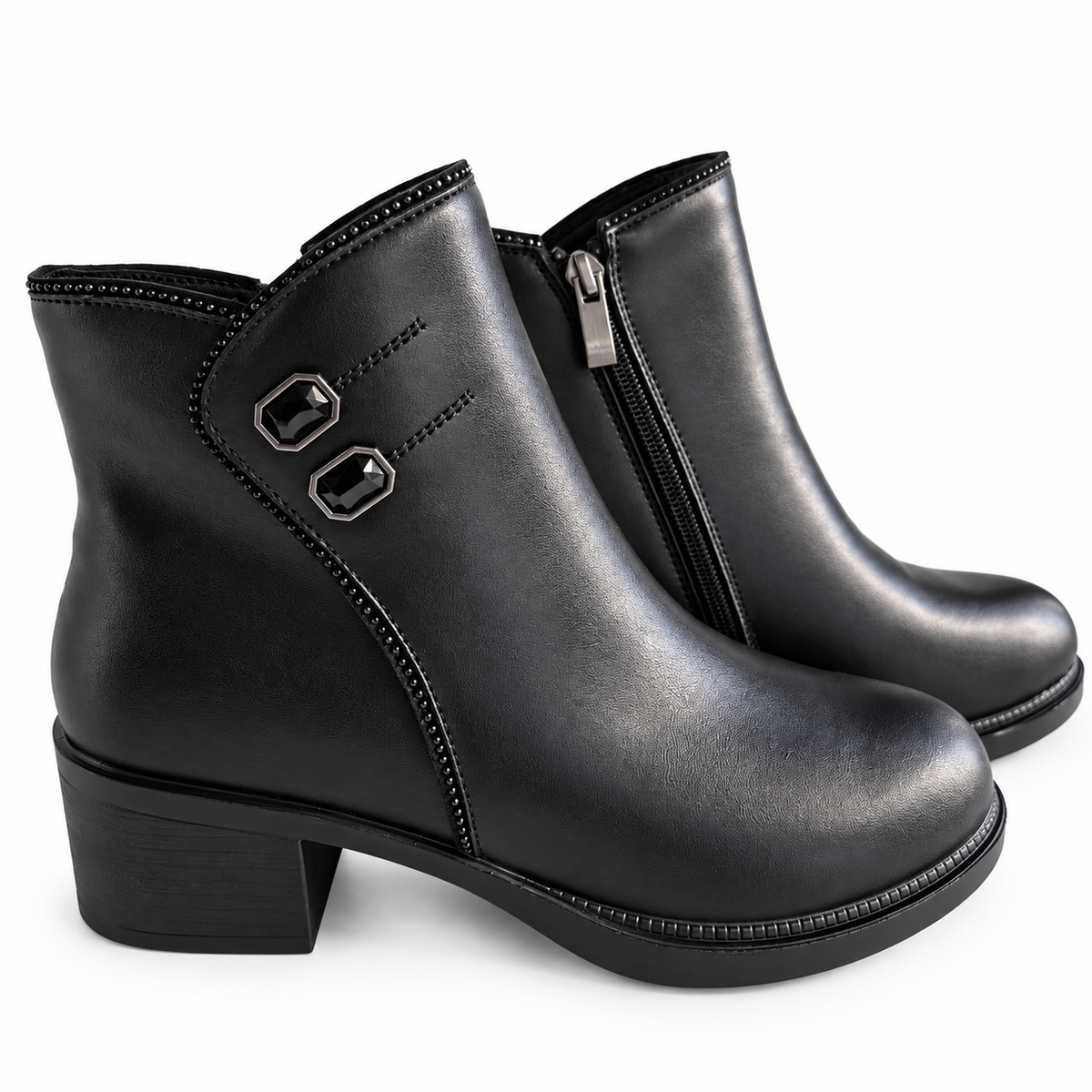 Ghete Casual Damă Formazione E0210-1 Negru – vedere 15