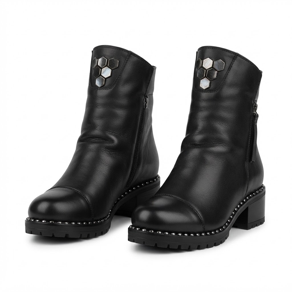 Ghete Casual Damă Dogati 103 164 Negru – Piele Naturală – vedere 16