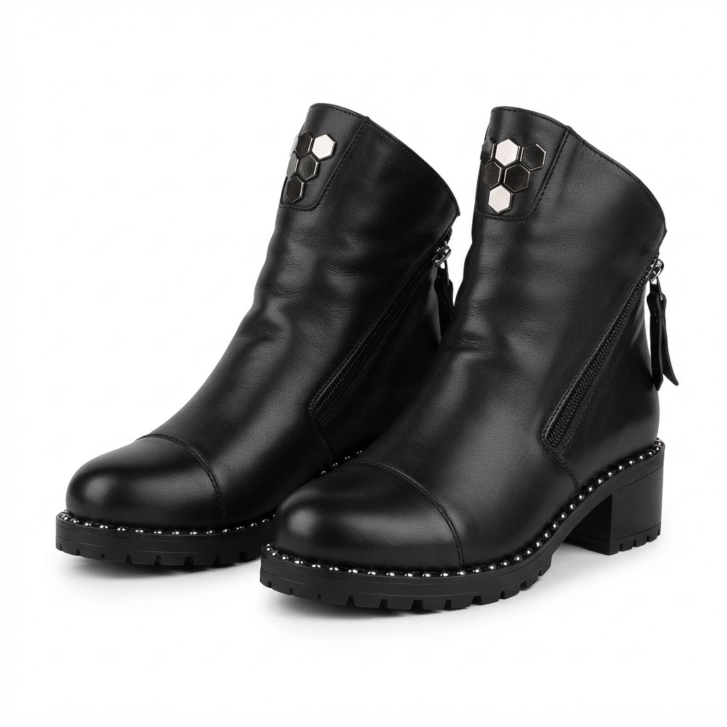 Ghete Casual Damă Dogati 103 164 Negru – Piele Naturală – vedere 17