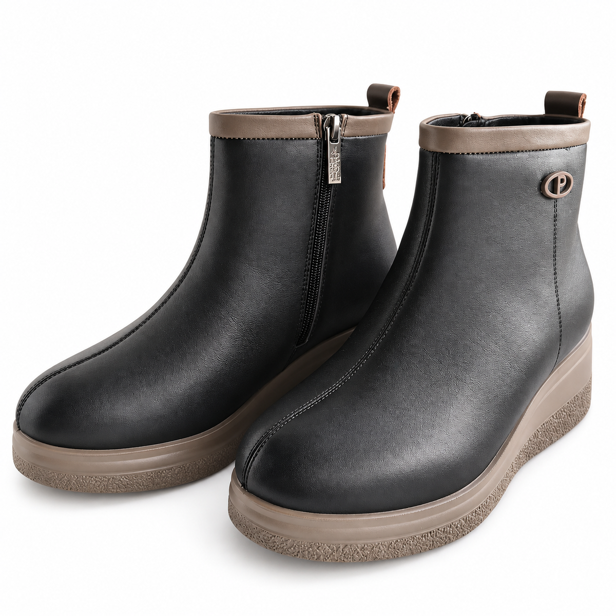 GHETE CASUAL DAMA PASS 970010A 01-N NEGRE CU GREJ - vedere 18/20