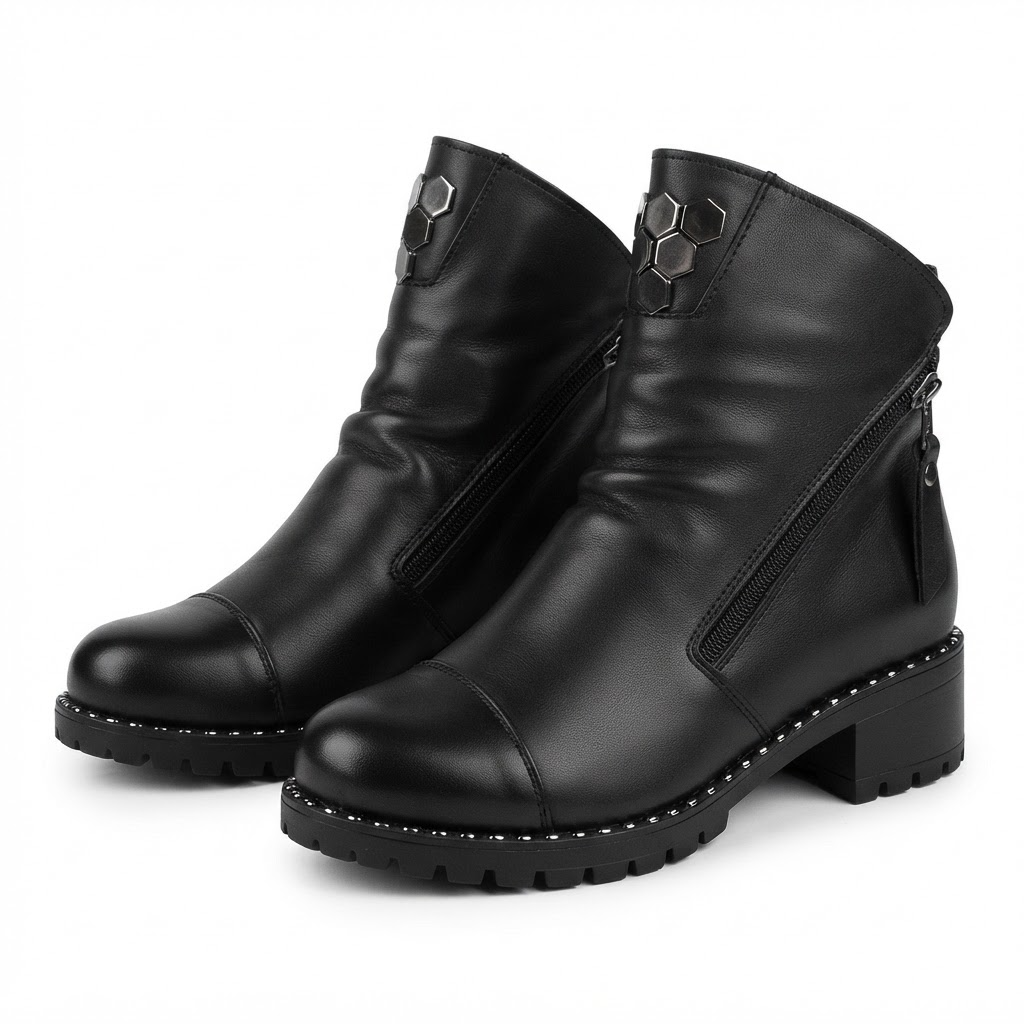 Ghete Casual Damă Dogati 103 164 Negru – Piele Naturală – vedere 18