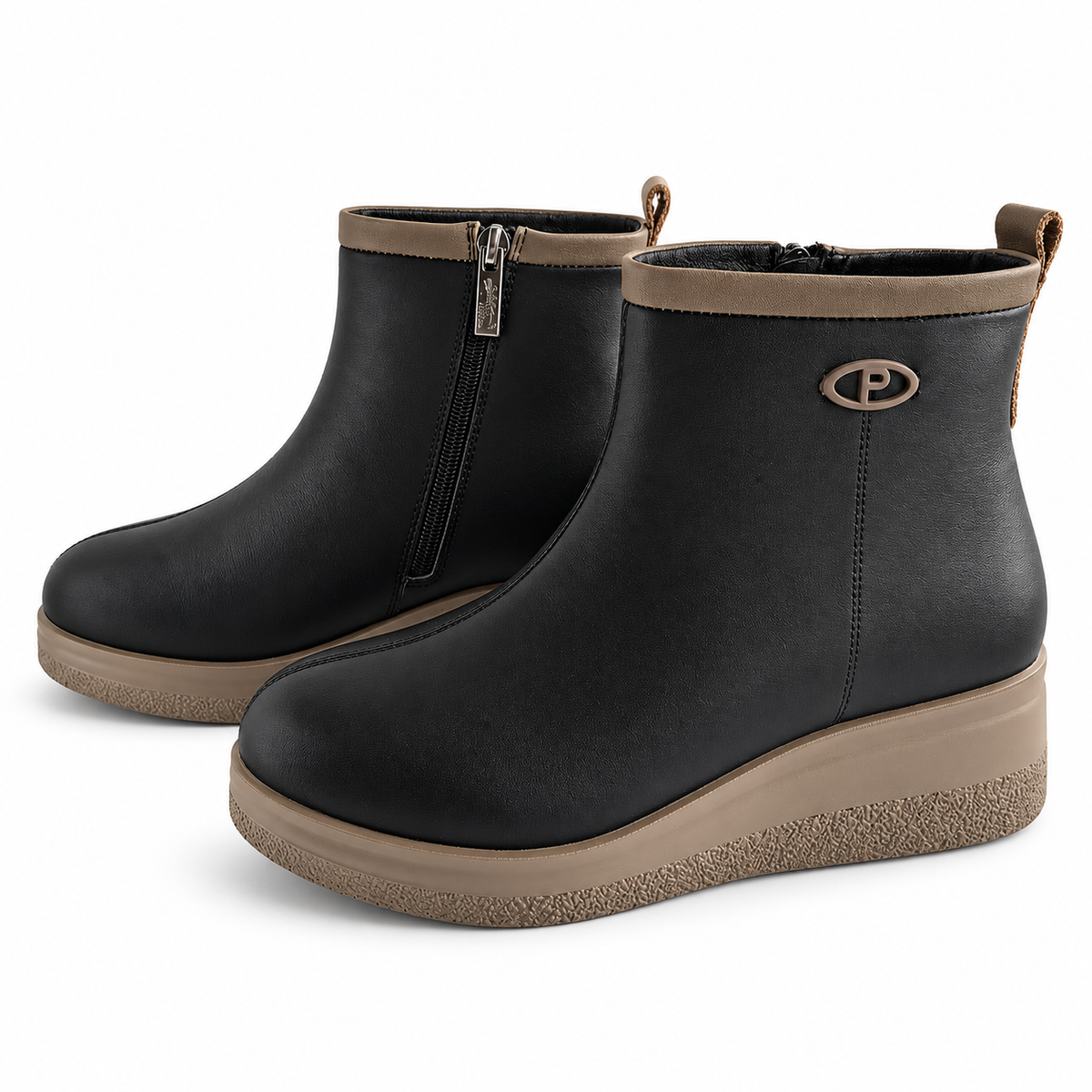GHETE CASUAL DAMA PASS 970010A 01-N NEGRE CU GREJ - vedere 19/20