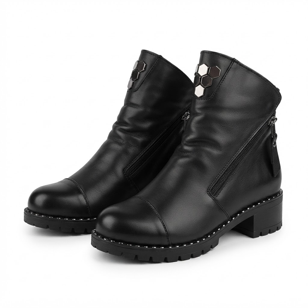Ghete Casual Damă Dogati 103 164 Negru – Piele Naturală – vedere 19