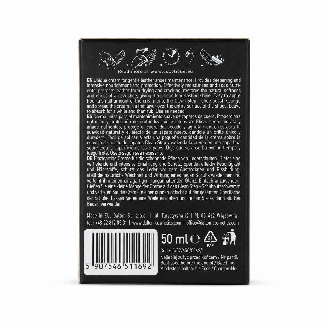 Coccine Cream Elegance Cremă Premium Pantofi Piele Negru 50ml