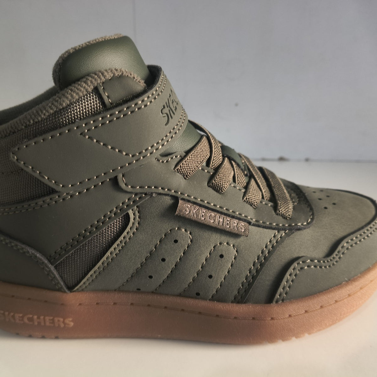 Ghete Sport Băieți Skechers Quick Street City Hi 418027L Verde Oliv - poza receptie