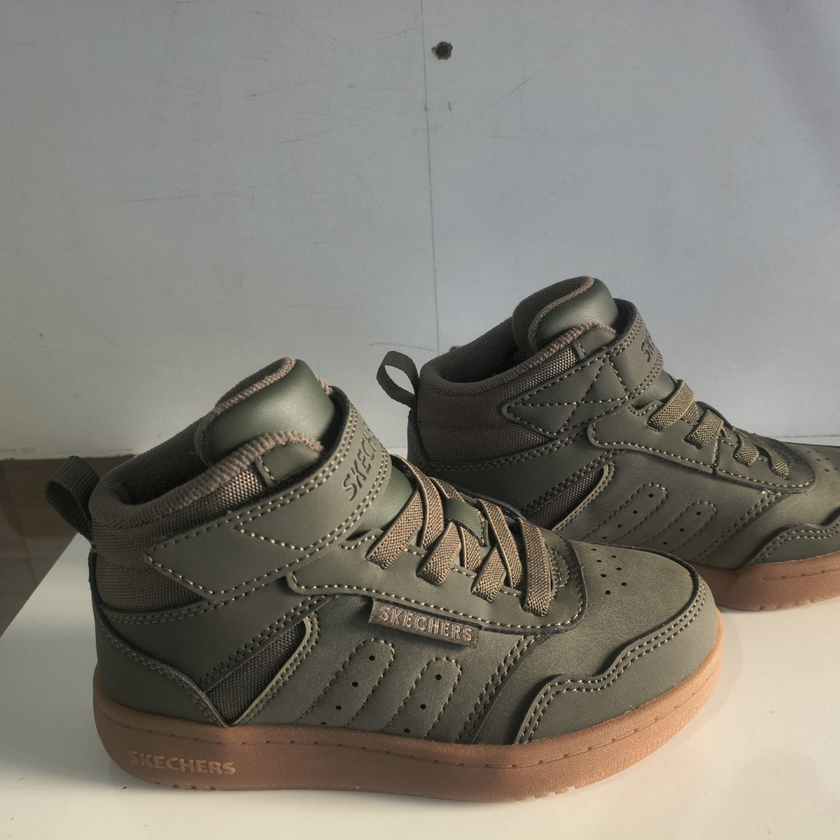 Ghete Sport Băieți Skechers Quick Street City Hi 418027L Verde Oliv - poza receptie